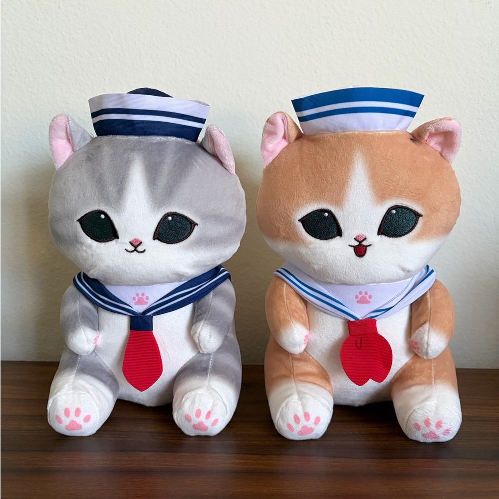NEW Set of 2 (11 Inch) Mofusand Sailor Meow Costume Plushie Round1 NWT